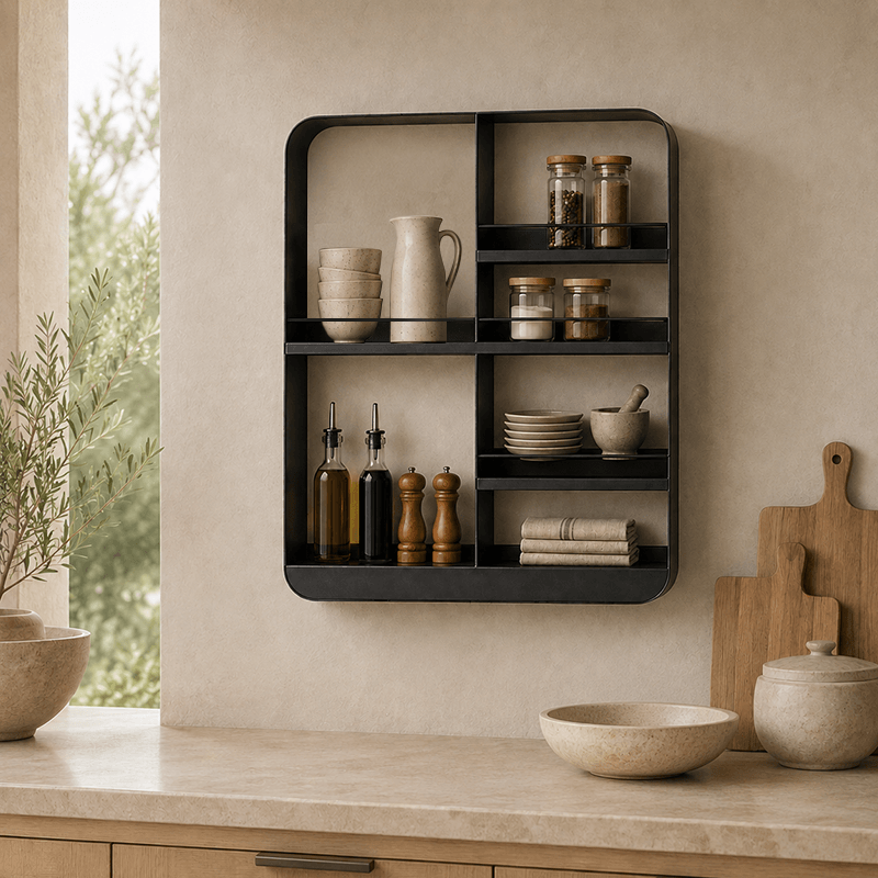 Nordic Wall-Mounted Metal Bathroom Shelf