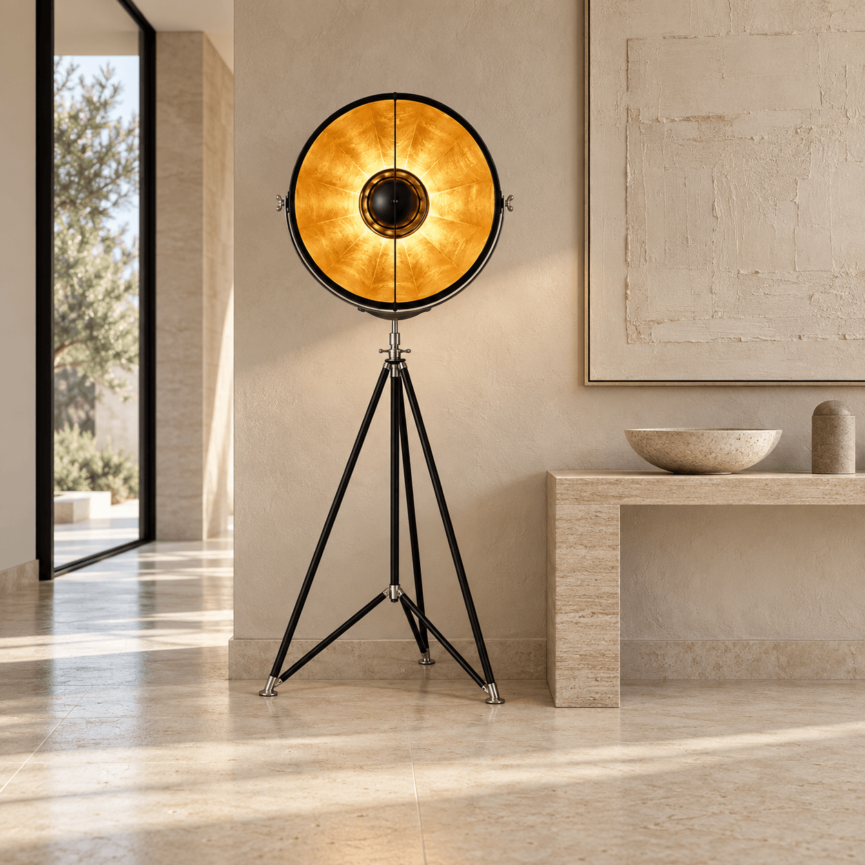 Modern Industrial Tripod Floor Lamp