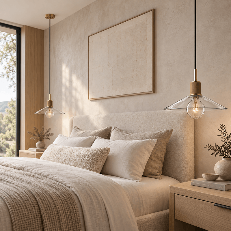 Glass Shade Aluminum Pendant Light