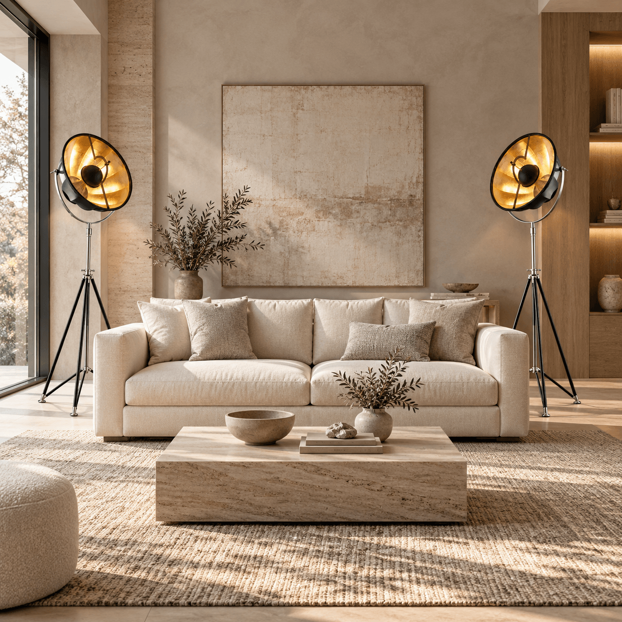 Modern Industrial Tripod Floor Lamp