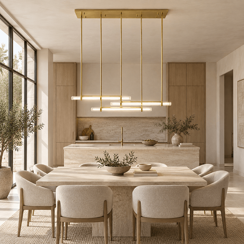 Triple-Bar Linear Chandelier