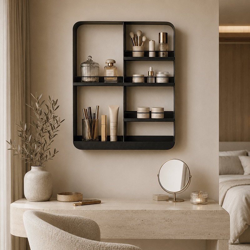 Nordic Wall-Mounted Metal Bathroom Shelf